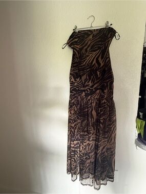 Animal Print Brown Maxi Dress